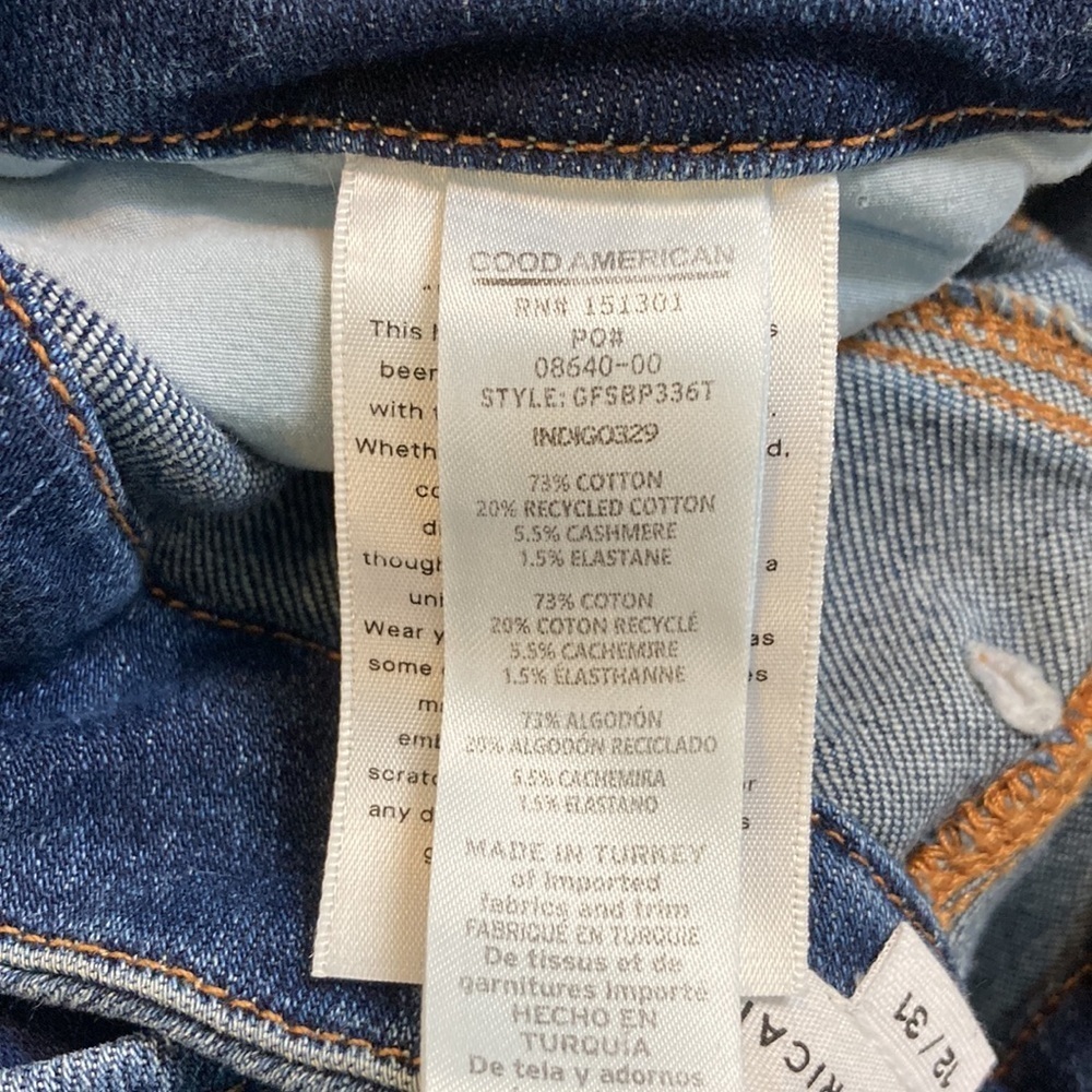 Good American Good Legs Flare Split Pocket Jeans Size 12/31 Elevated Basic Flare - Picture 13 of 15